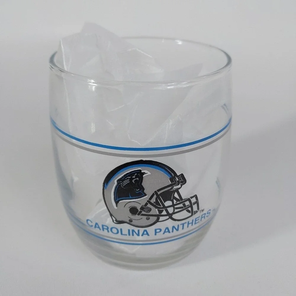 Vintage NFL‎ Carolina Panthers Tumbler Whiskey Rocks Glass